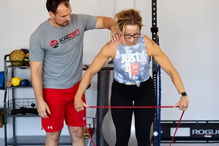 Strength and mobility equipment at Kaizen Health and Wellness in Urbandale
